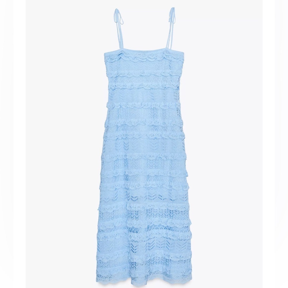 Zara ruffled pointelle knit dress - Picture 7 of 7